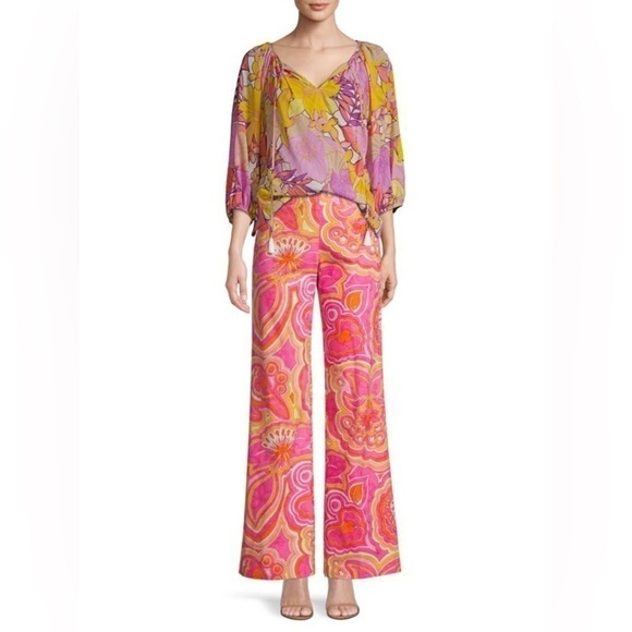 Trina Turk Abree Silk Top Medium - Picture 2 of 13